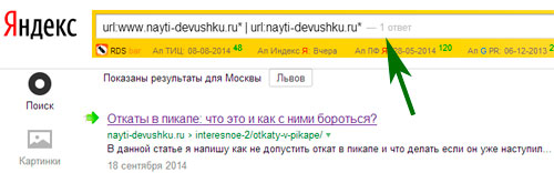 1 страница в Яндексе
